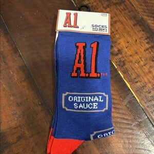 Men’s A1 Steak Original Sauce Crew Socks shoe size 6-12